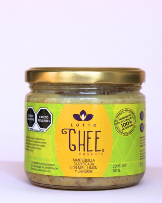 Ghee Mantequilla Clarificada Premium con Miel, Limón y Jengibre