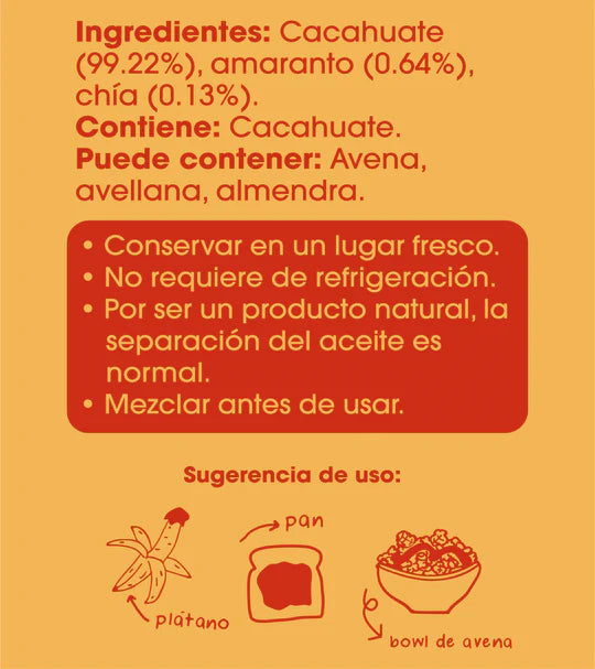 Crema de Cacahuate, Amaranto y Chía